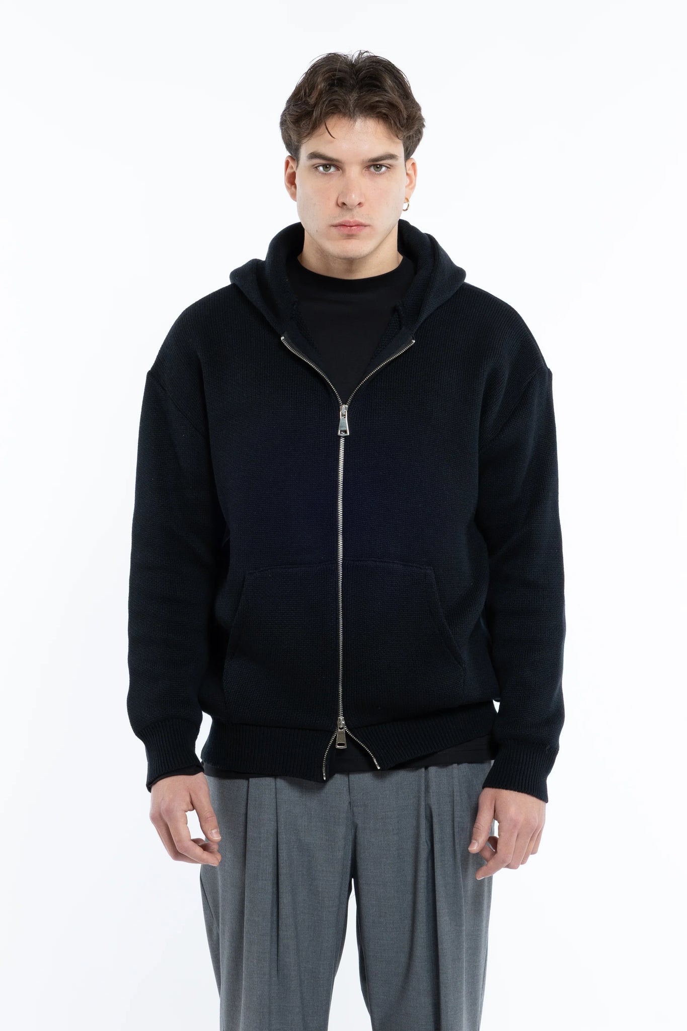 Maglione cappuccio con zip oversize Eternal Atelier