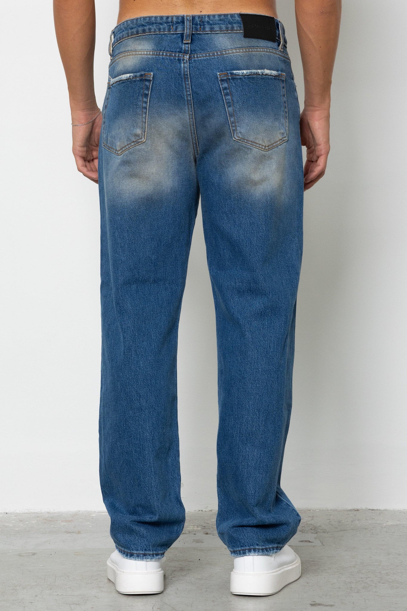 Jeans baggy indigo ink splash