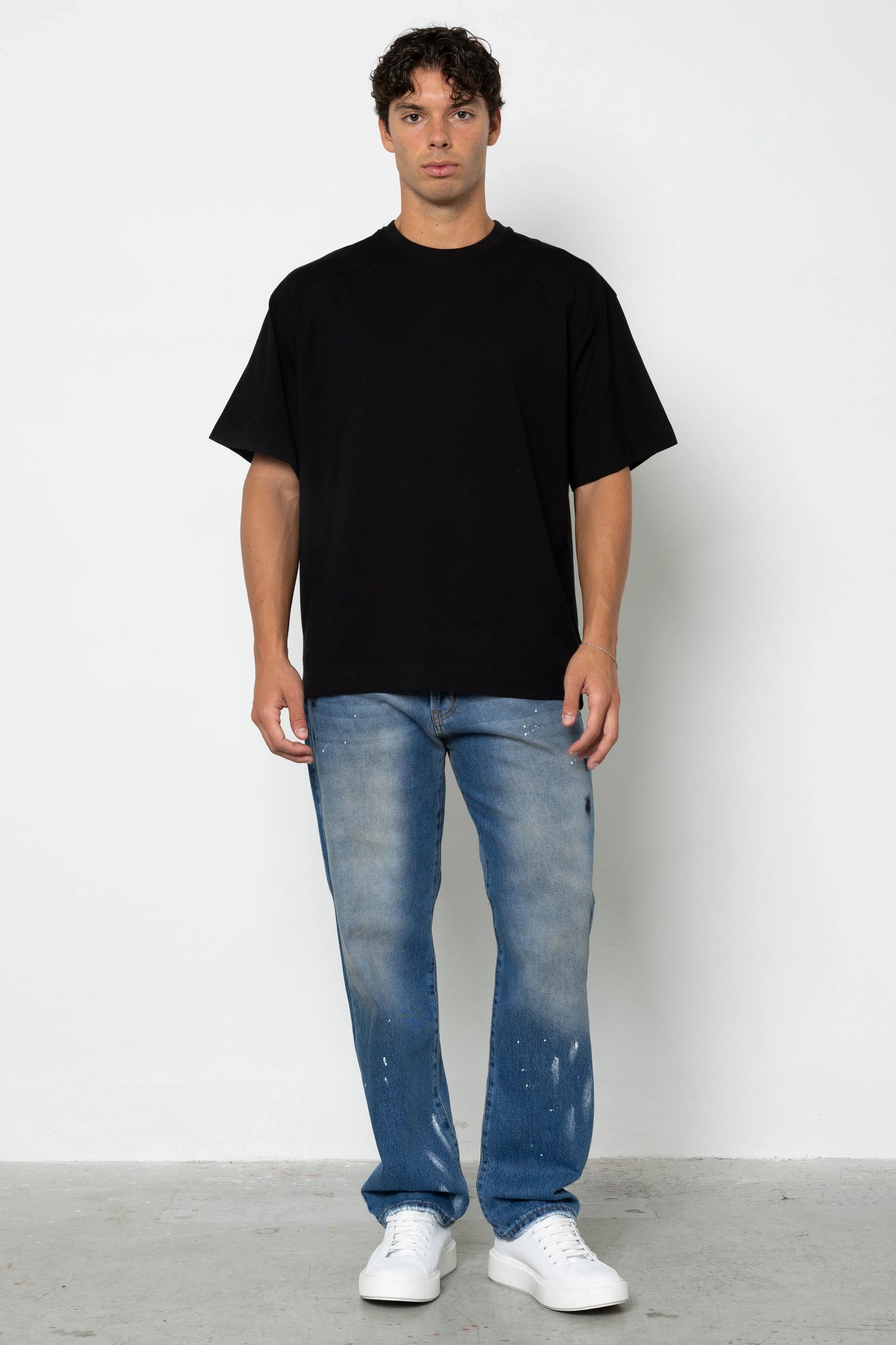 Jeans baggy indigo ink splash