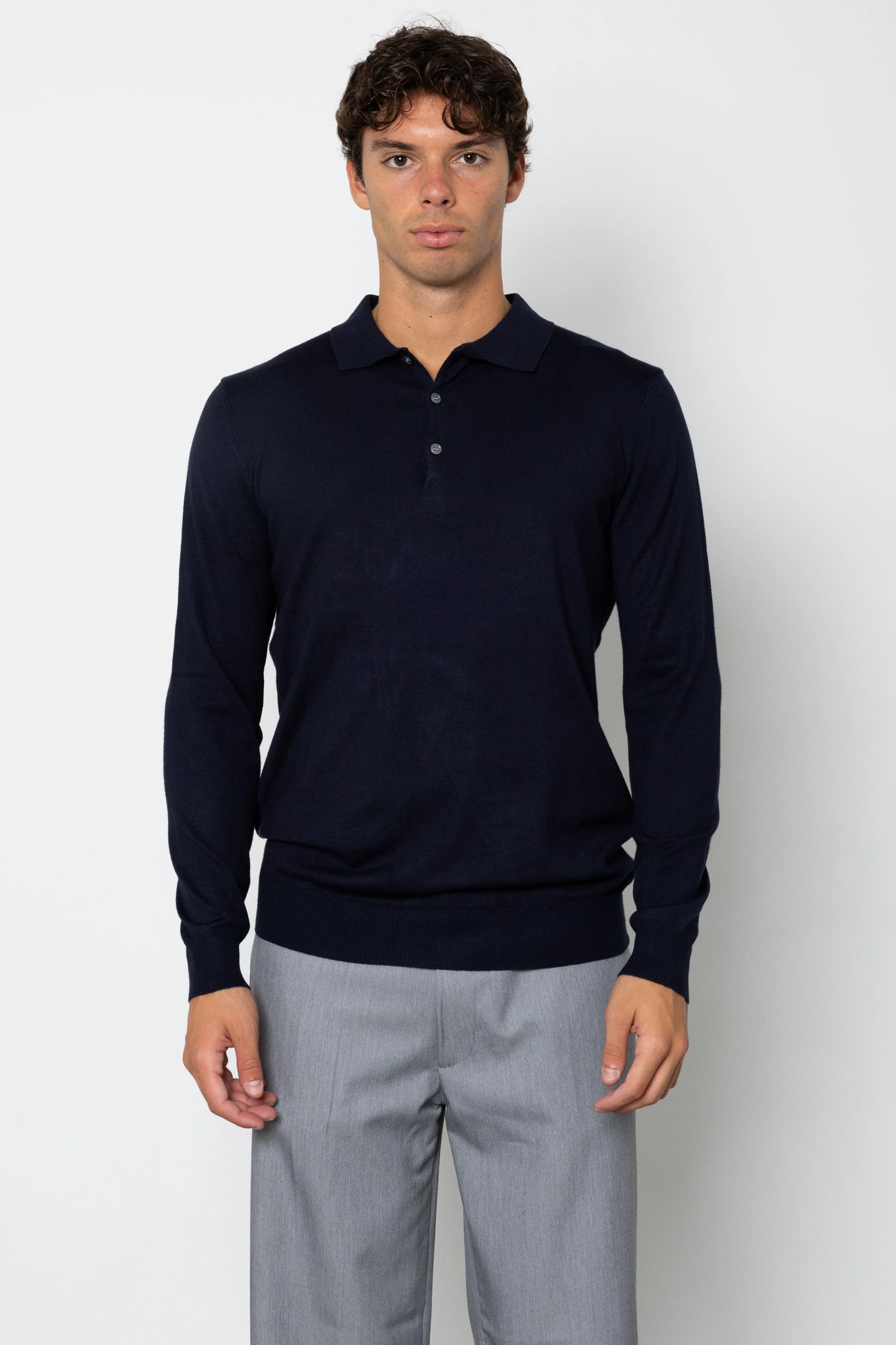 Polo in filo manica lunga