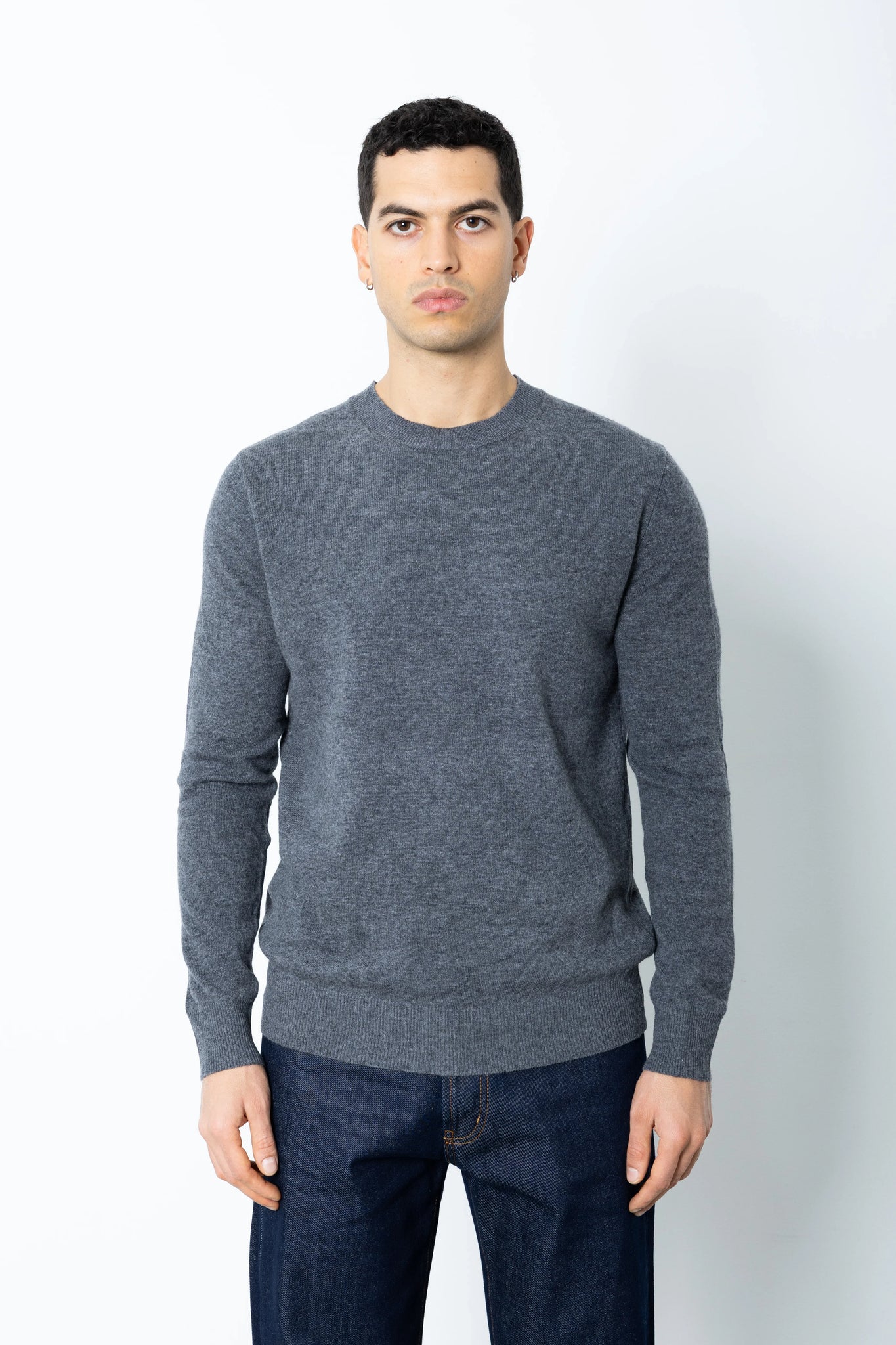 Maglione girocollo misto cashmere