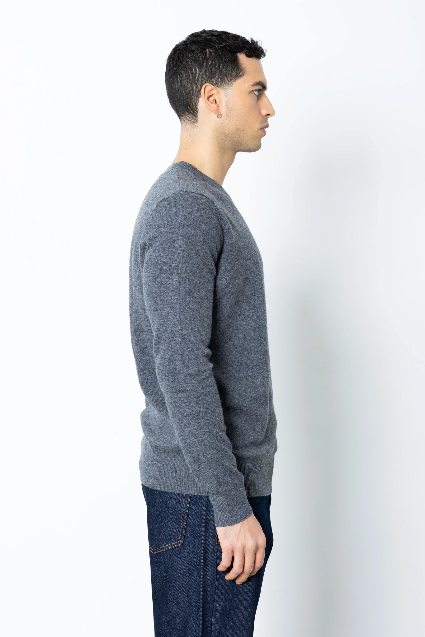 Maglione girocollo misto cashmere