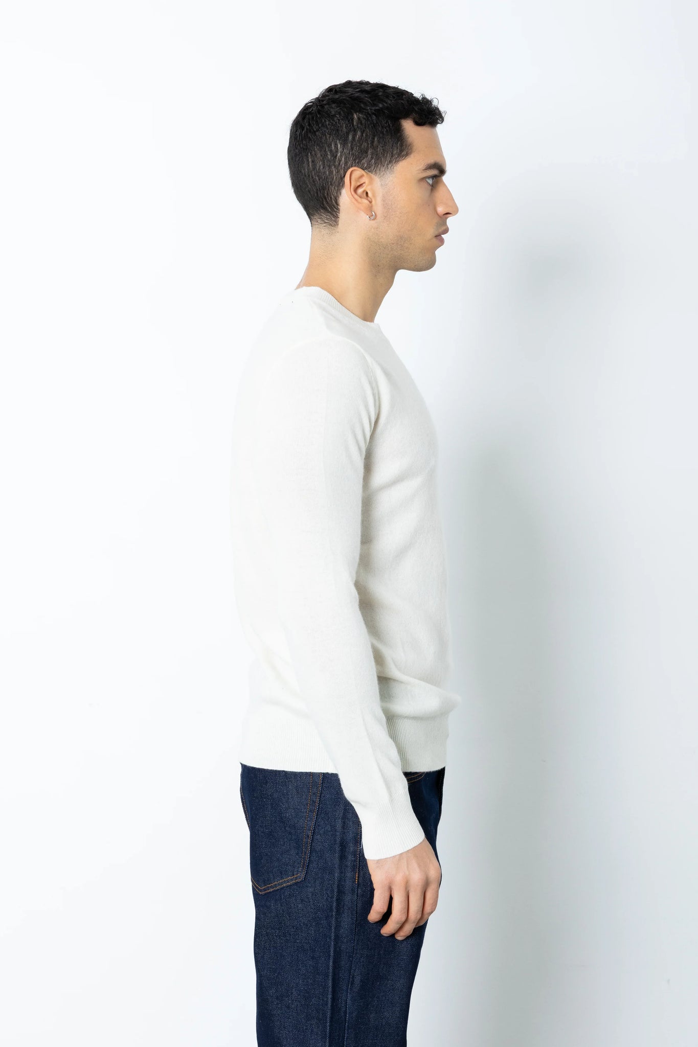 Maglione girocollo misto cashmere