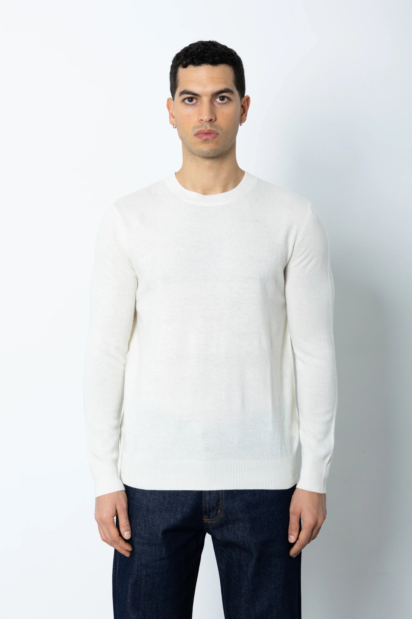 Maglione girocollo misto cashmere