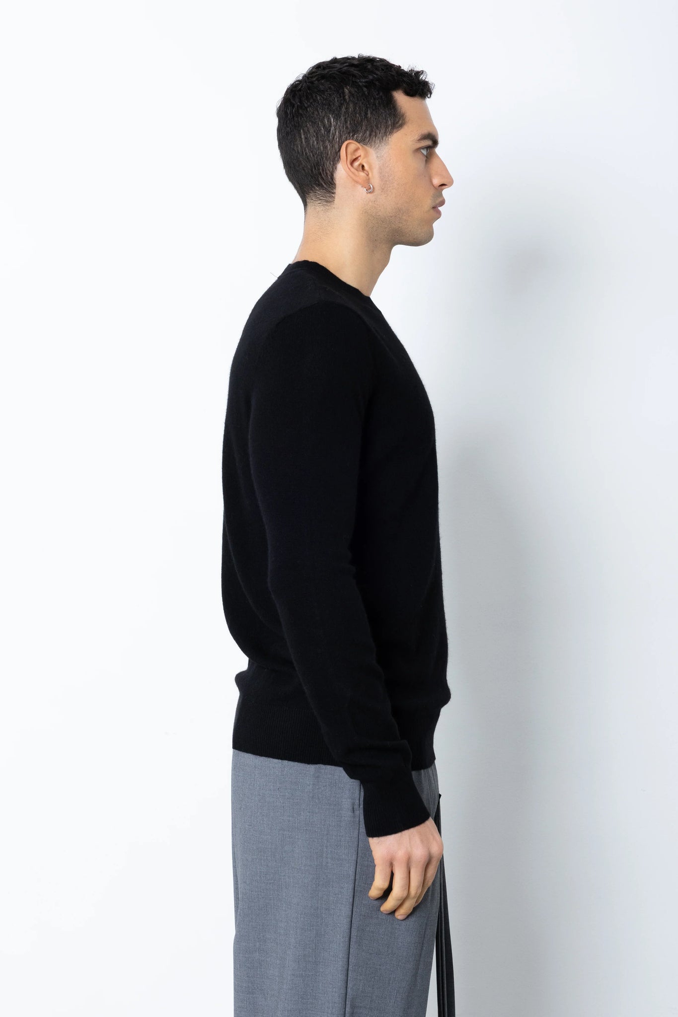 Maglione girocollo misto cashmere