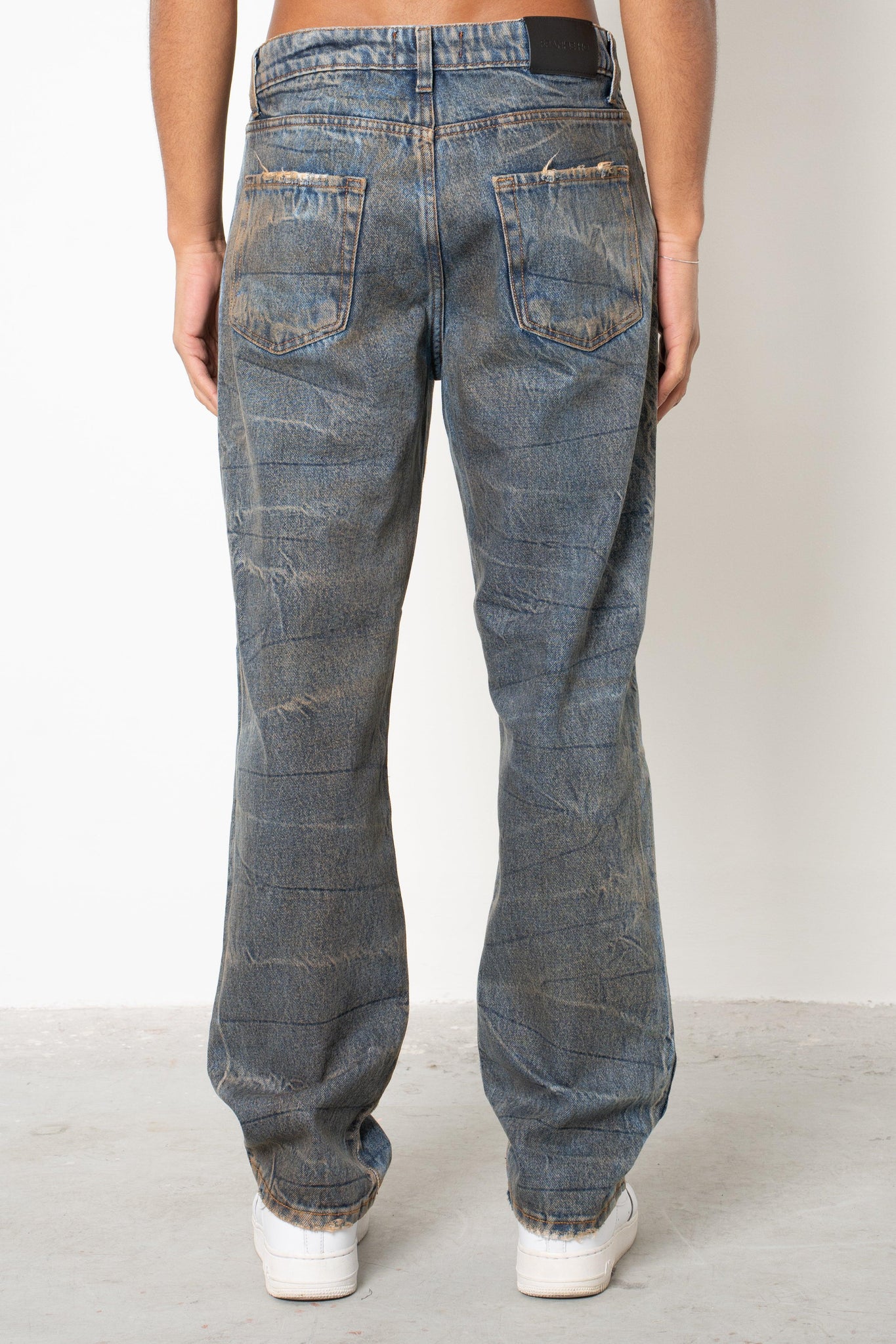 Jeans baggy indigo rust