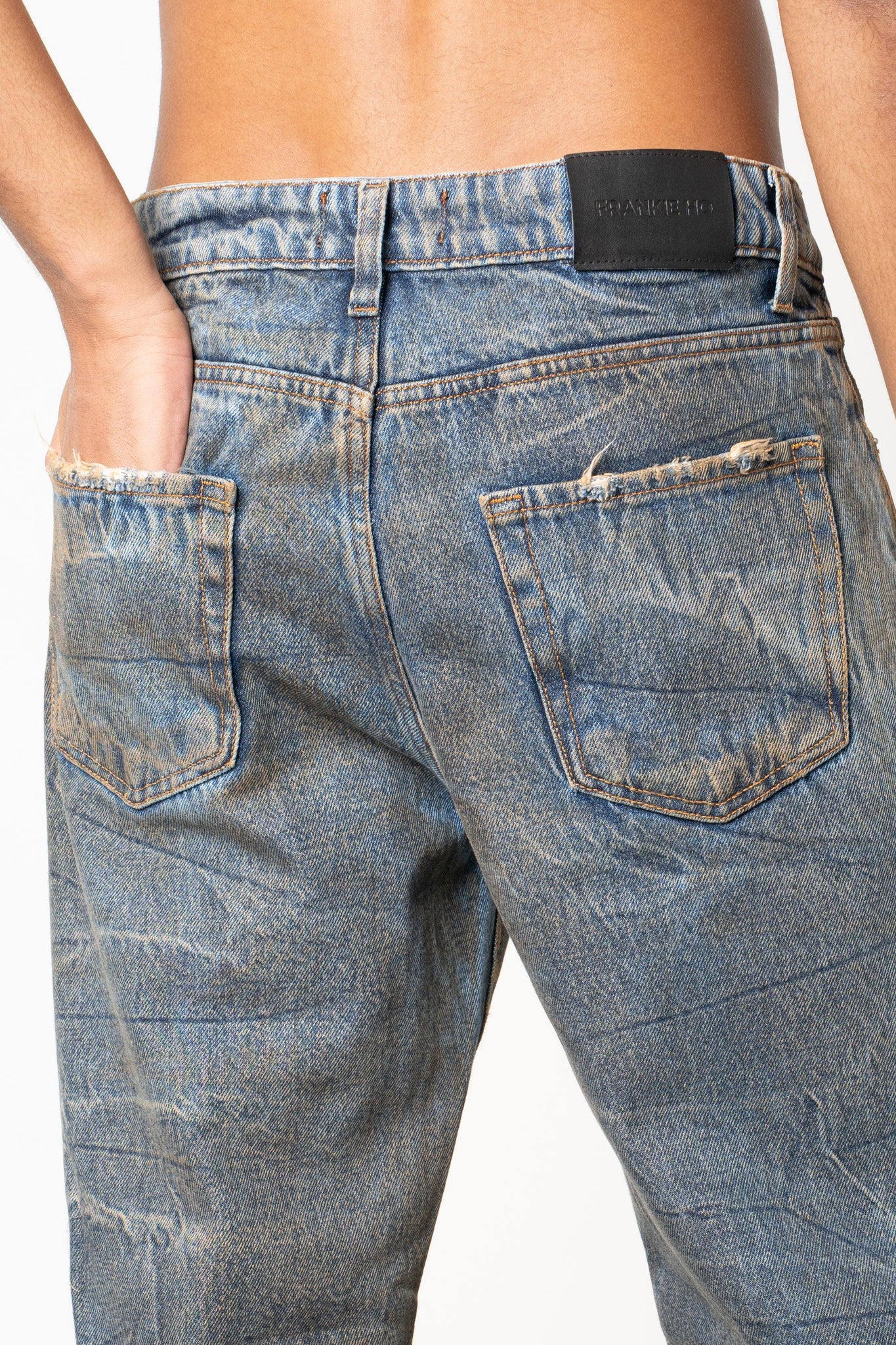 Jeans baggy indigo rust