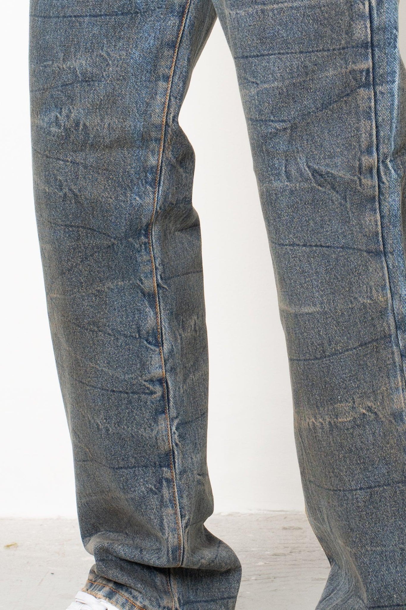 Jeans baggy indigo rust