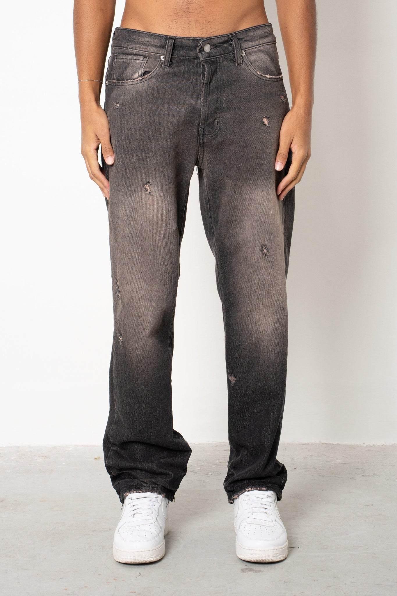 Jeans baggy dark black washed