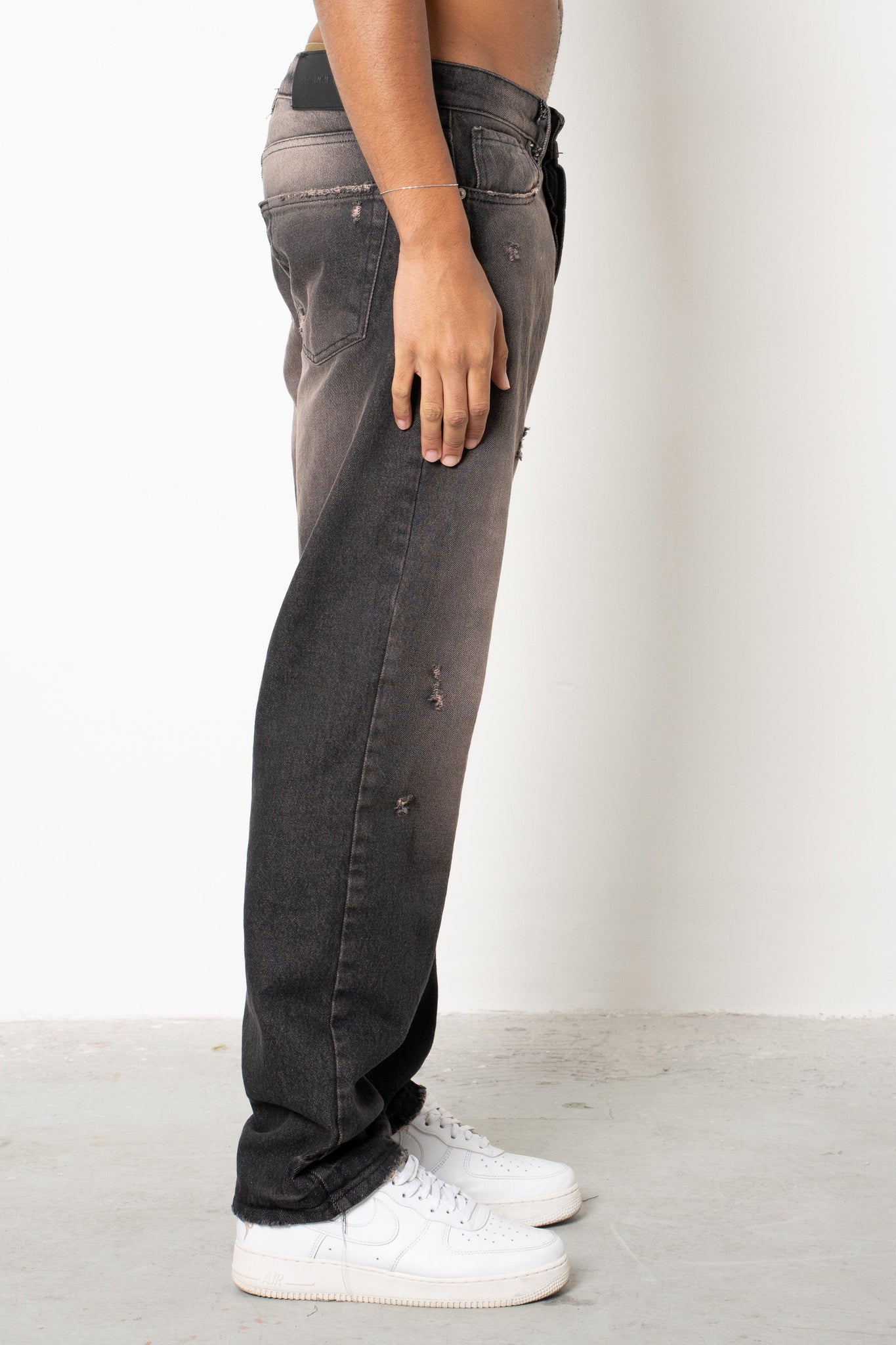 Jeans baggy dark black washed