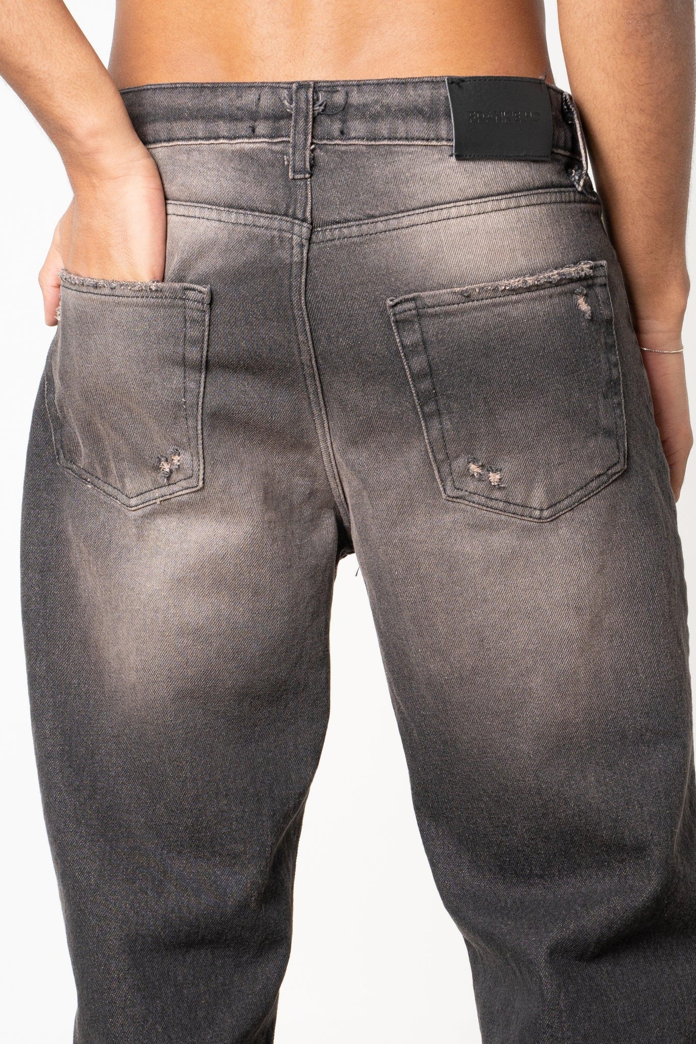 Jeans baggy dark black washed