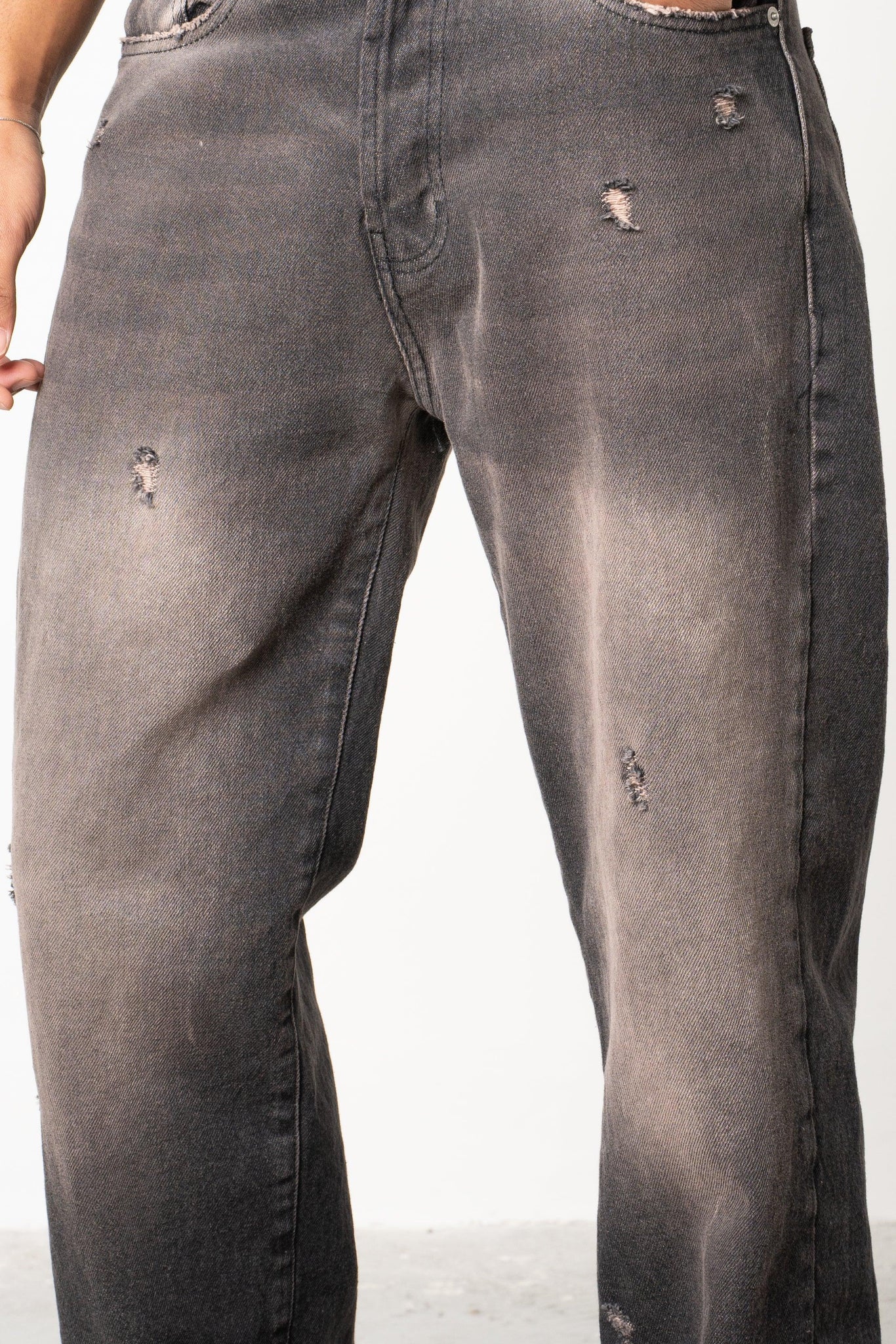 Jeans baggy dark black washed