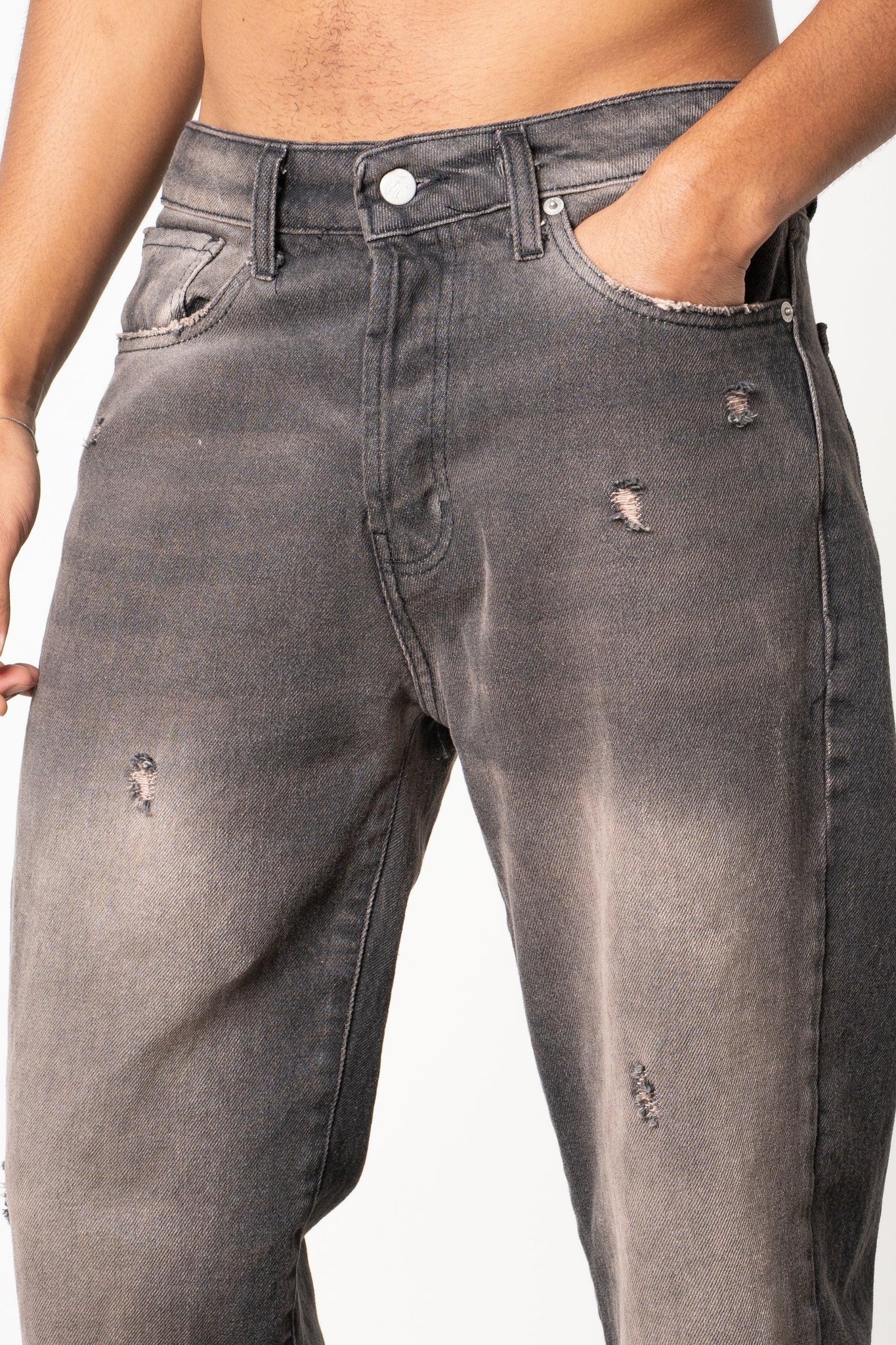 Jeans baggy dark black washed