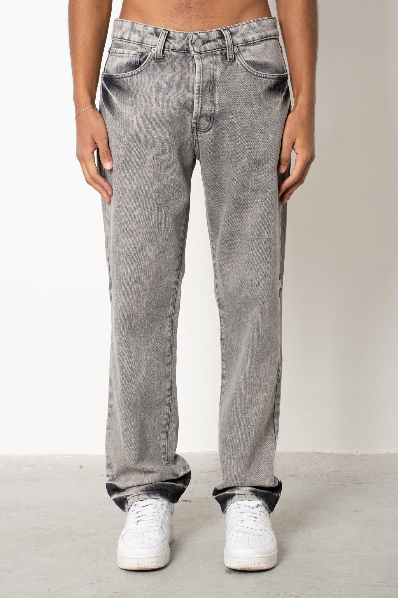 Jeans baggy grey ink wash
