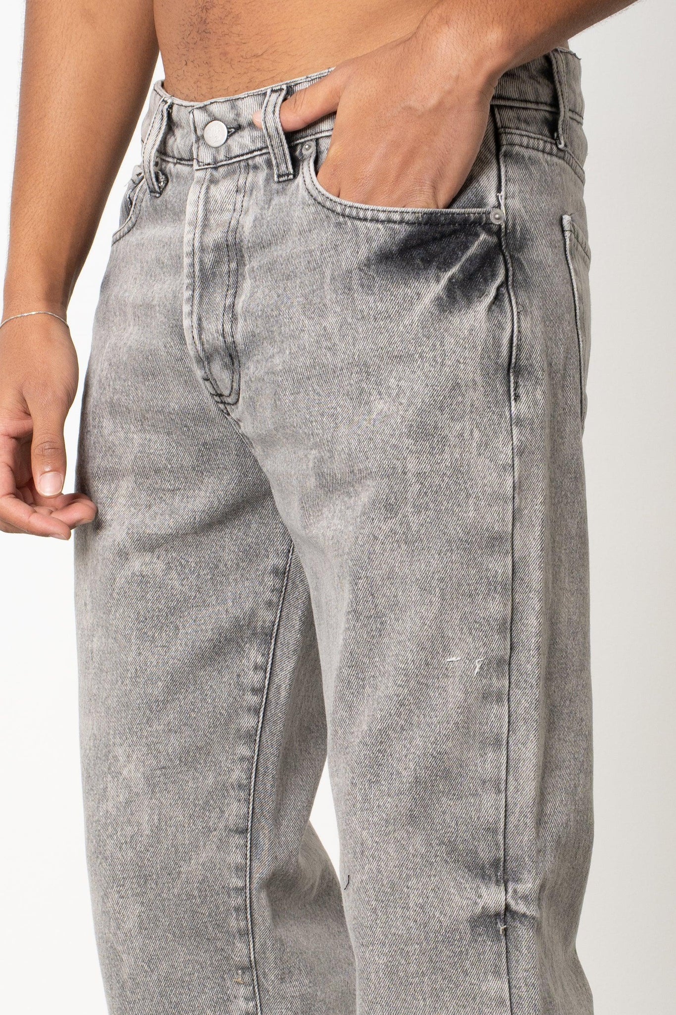 Jeans baggy grey ink wash