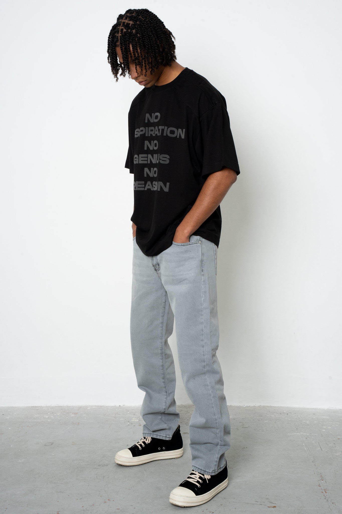 Jeans baggy grey stone wash