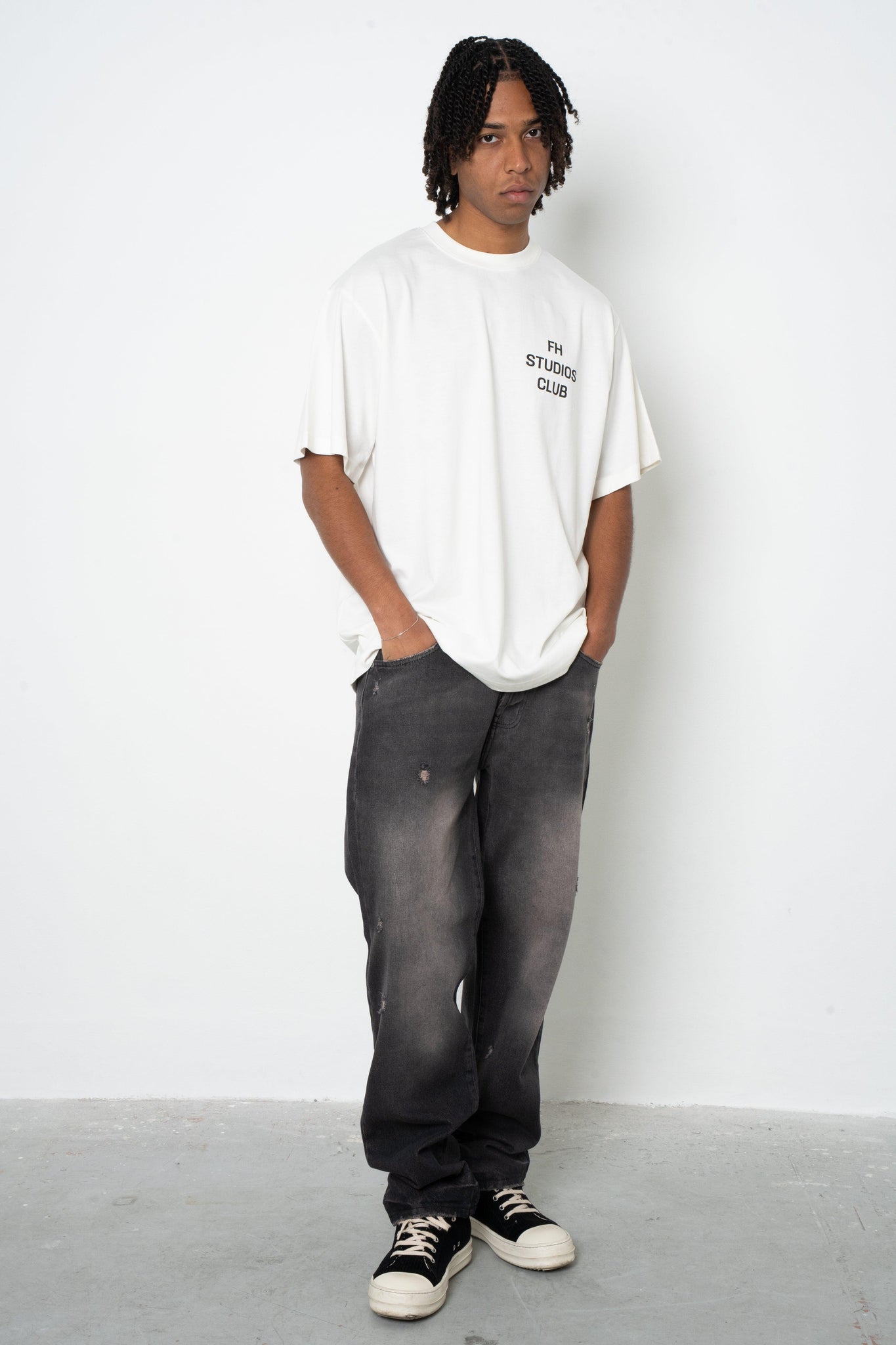 Jeans baggy dark black washed