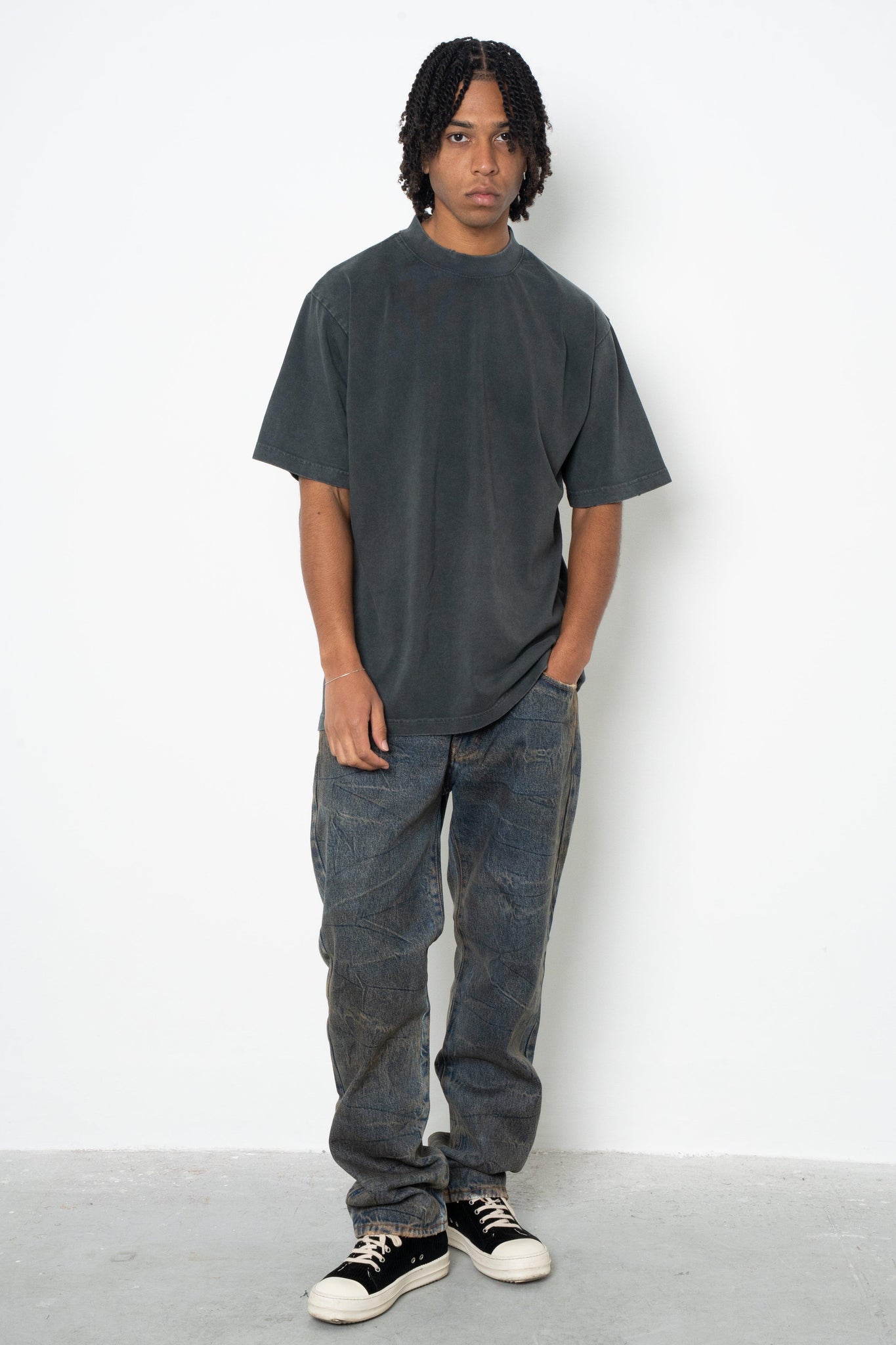 Jeans baggy indigo rust